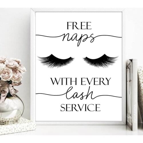 Eyelashes Quote Print Modern Makeup Poster Esthetician Gift Black White Minimalist Wall Art Canvas Painting Beauty Salon Decor