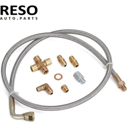RESO--4AN '1/8 NPT Oil Feed Return Line kit for T3 T4 T3/T4 T04E T70 T66 T67 Gt35 Gt45 Oil Cooled Turbo Chargers AN4