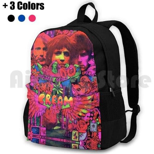 Disraeli Gears Outdoor Hiking Backpack Riding Climbing Sports Bag Cream Disraeli Gears Music Pop Classic Retro Vintage Ginger