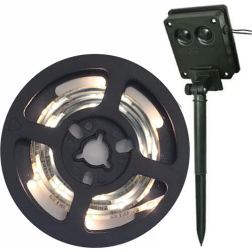 Garden Decor Free Cut Easy Install Solar Powered SMD 2835 LED Strip Light Flexible Smart Lawn Patio Street Outdoor Waterproof