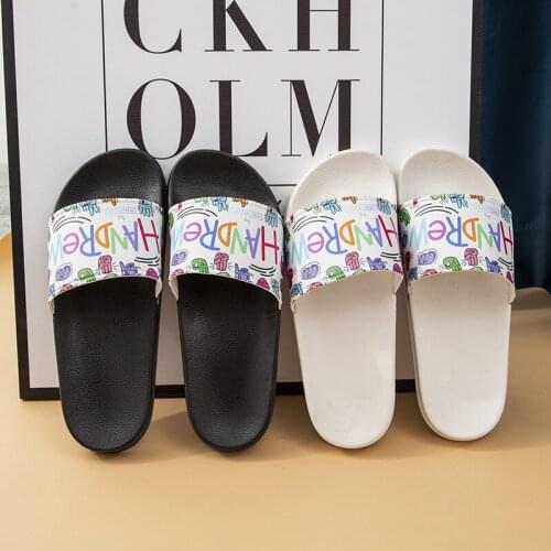 Women Men Slide Sandals Summer Slippers Cartoon Boys Girls Couples Shoes Flip Flops Beach Bathe Zapatillas Mujer TX320