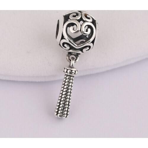 S925 Pendant DIY Jewelry Enchanted Heart Tassel Dangle Charm fit Lady Bracelet Bangle Girl Gift