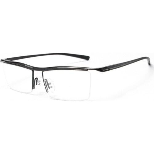 Simvey Alloy Glasses Frame Fashion Male Square Ultralight Eye Myopia Prescription Eyeglasses Frame Half Optical Frame