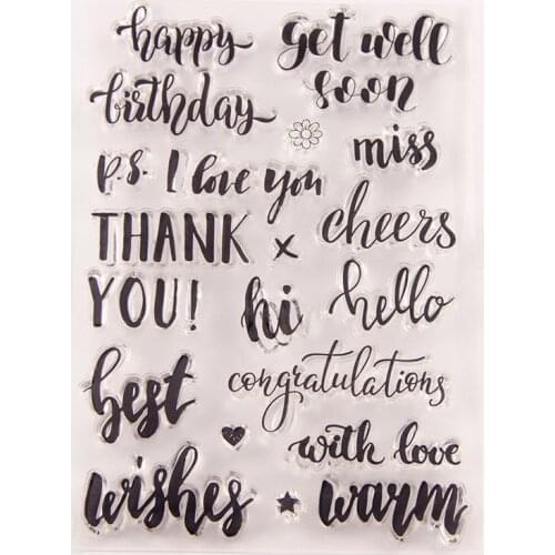 Thank You Best Wishes Clear Stamps Transparent Silicone Stamp for DIY Scrapbooking Paper Card Craft Tools