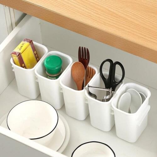 Kitchen Under Sink Storage Rack Spice Bottle Holder Organizer Shelf Bathroom Organizer Stand Wall-mounted Plastic Chopstick Box