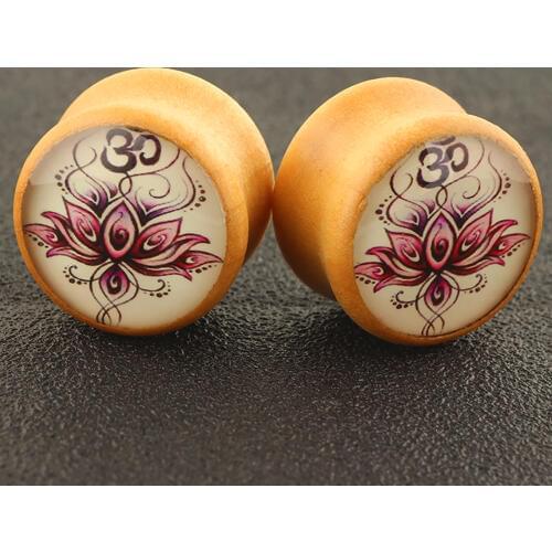 TIANCIFBYJS Wooden Ear Plugs Gauges Flesh Tunnels 6-16mm Men Women Wood Double Flared Ear Expander Stretching Punk Body Jewelry