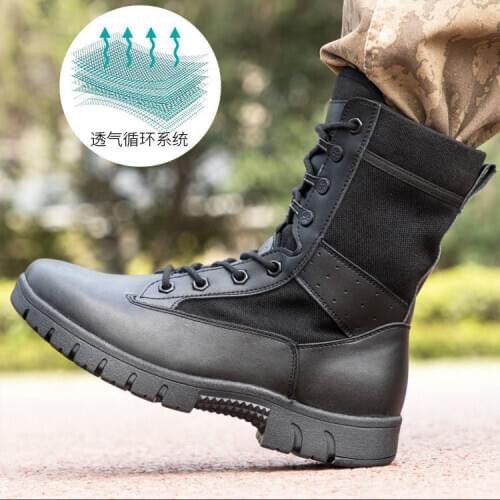Outdoor 17 Combat Boots Ultra-Light Breathable Training Special Forces Shock Absorption Land Tactics Hight-Top Security Duty men