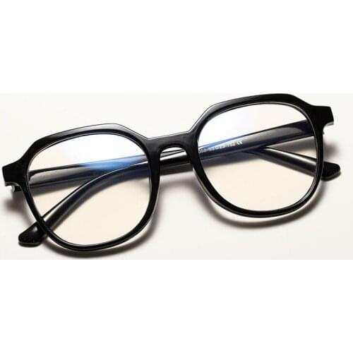 Vintage Anti Blue Light Eyeglasses Women Transparent Round Glasses Frame Men Computer Eyewear Flat Mirror Spectacles UV400