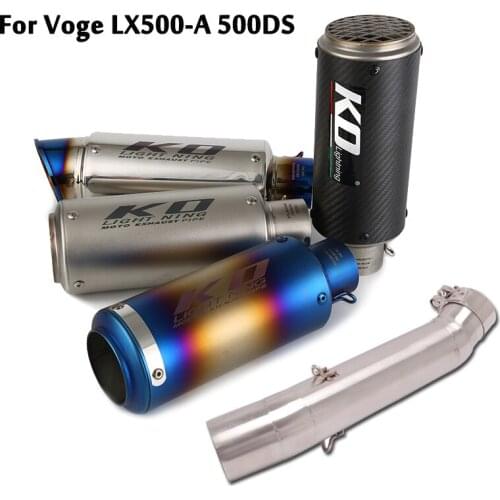 For Voge LX500-A 500DS Motorcycle Exhaust Mid Link Pipe Connecting Tube Slip On 51mm Escape Muffler Tips Tail Pipe Modified