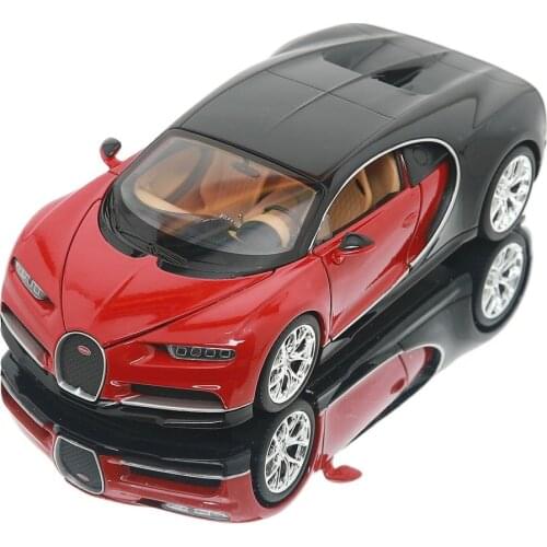 WELLY 1:24 Bugatti Chiron Alloy Luxury Vehicle Diecast Pull Back Cars Model Toy Collection Xmas Gift