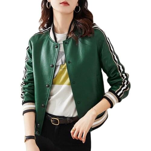 New 2021 Autumn Harajuku Leather Outwear Jacket Women Elegant Long Sleeve Solid Casual Faux Leather Jackets Coat Female Clothes