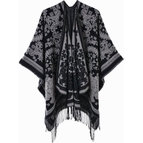 Womens Warm Shawl Wrap Cape Winter Cardigan Sweaters Open Front Poncho Ruana Stoles Oversized Blanket For Fall Winter Holiday