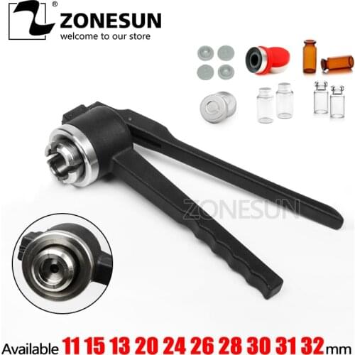 ZONESUN11mm Stainless Steel Manual Vial Crimper Flip Off Caps Hand Crimper Crimper Seals