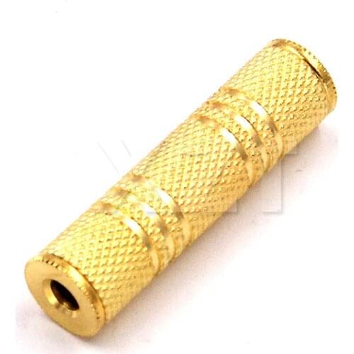 1PCS Metal Gold Plated NEWEST Female to Female F/F Audio Adapter Coupler Connector 3.5mm