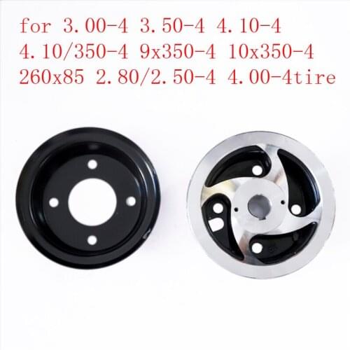 4 inch aluminum alloy wheel rim Keyway hub 15mm or 19mm Inner hole for 3.00-4 3.50-4 4.10-4 4.10/3.50-4 9x3.50-4 tire tyre