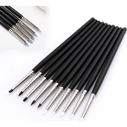 5pcs/pack Carving Craft Brush Clay Sculpture Nail Art Brush Pottery Ceramics Tool DIY Silicone Clay Sculpture Modelling tool