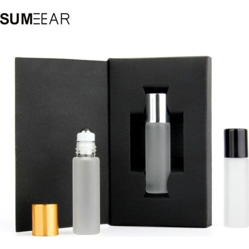 50Pieces/Lot 5ml Frosted Glass Bottle Metal Lid Essential oil Bottle Roll-on Bottles Sample mini Refillable Perfume Vials