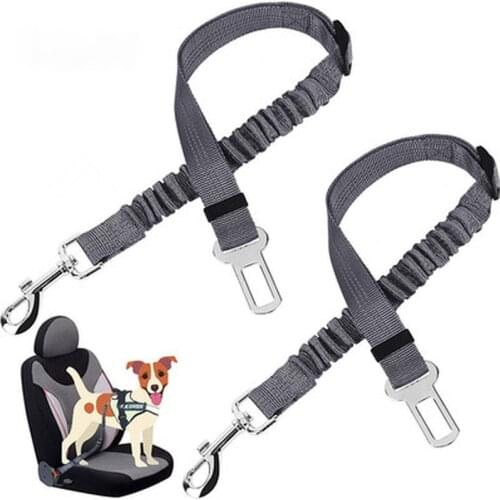 Pet Supplies Car Seat Belt Dog Seat Belt Dog Leash Vehicle Belt Adjustable Cushioning Elastic Reflective Safety Rope for Dog Cat