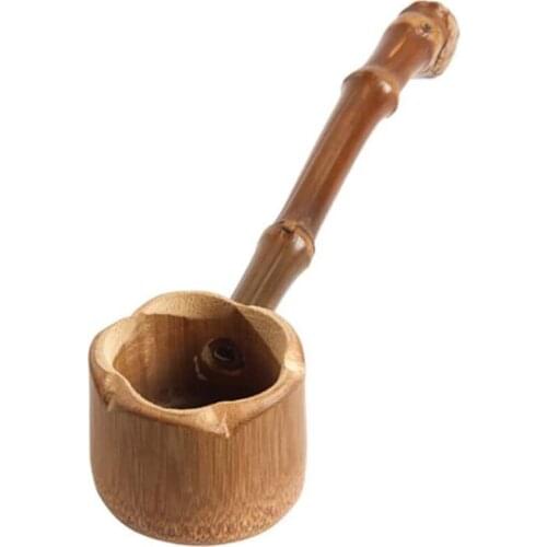 Bamboo Water Ladle Japanese Water Scoop Bathing Dipper Ladle with Long Handle for Garden Tea Ceremony