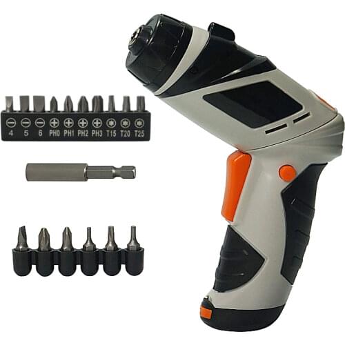 Cordless Electric Screwdriver with LED Lighting Bidirectional Switch 16pcs head bits