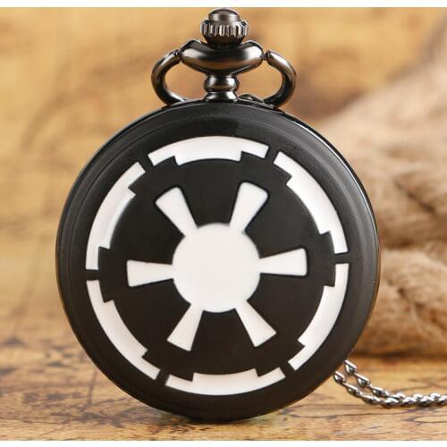 Cool Star Wars Pocket Watch Men Fashion Galactic Empire Badge Full Hunter Necklace Pendant Chain For Boy Kids Reloj De Bolsillo