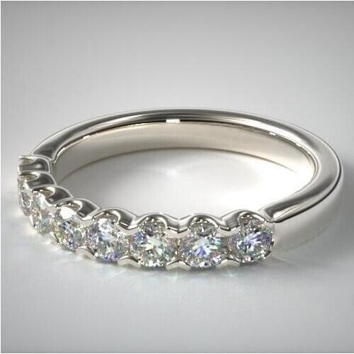 Engagement Ring Silver Plated Natural White Zircon Bridal Jewelry Ring Eternity Crystal Wedding Band Women Anniversary Rings