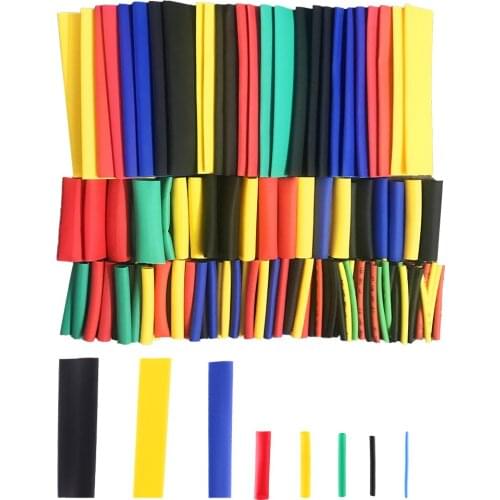 164pcs/lot Heat Shrink Tube Kit Shrinking Assorted Polyolefin Insulation Sleeving Heat Shrink Tubing Wire Cable 8 Sizes 2:1