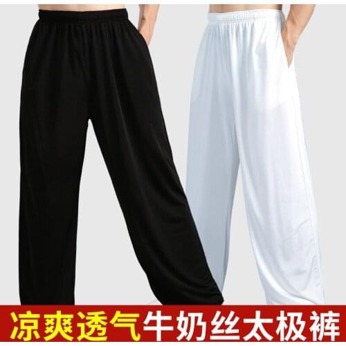 Cool And Breathable Milk Silk Tai Chi Clothing Women And Men Spring And Summer Bloomers Practice Clothing Martial Arts Pants
