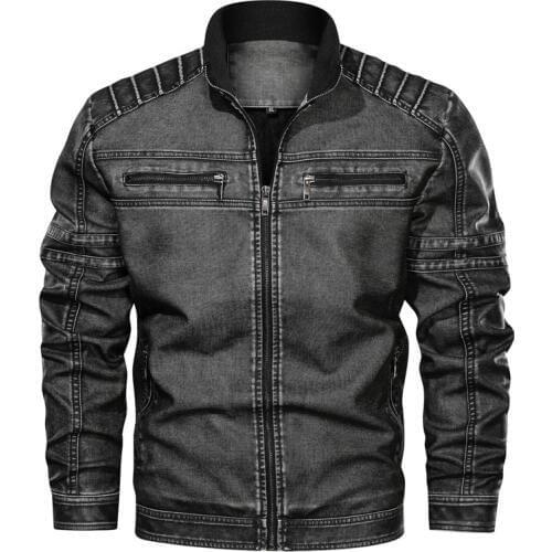 2019 Autumn Winter Pilot Pu Bomber Leather Jacket Men New Leisure Military Flight Jacket Motorcycle Male Coat Plus Size KK3112