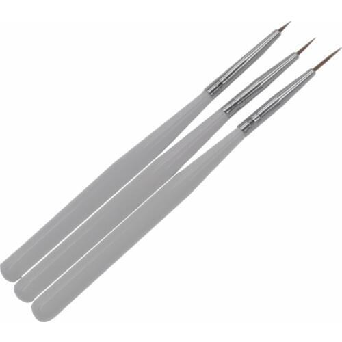 3Pcs Acrylic French Nail Art Liner Painting Drawing Pen Brush Tool Set Kit + Free Shipping