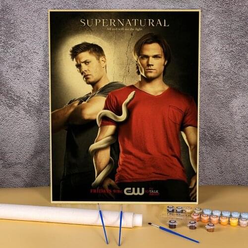 Supernatural Coloring By Numbers Painting Complete Kit Acrylic Paints 50*70 Painting On Canvas Home Decor For Wholesale