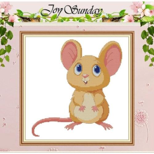 Mouse with big eyes animals counted Cross Stitch 11CT 14CT Cross Stitch Sets wholesale Cross-stitch Kits Embroidery Needlework