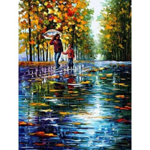 Diamond Art Painting Sets Raining Full Square Round Diamond Embroidery Picture Rhinestone Diamond Mosaic Home DecorationsZP-2468