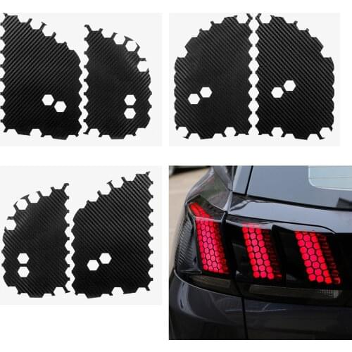 6pcs/set Car Taillight Sticker Honeycomb Tail Light Decorative Stickers Decals Fit For Ford Mustang Auto Decoration Car Styling