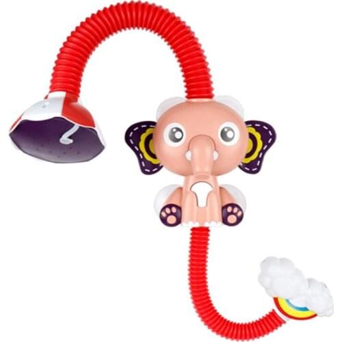 Shower Head Baby Bath Toy,Bathroom Bathtub Adjustable Sprinkler Electric Elephant Animal for Baby Toddler Swimming