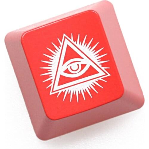 Novelty Shine Through Keycaps ABS Etched back lit black red esc Eye of Providence All seeing Eye God