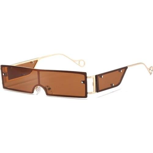 New Fashion Small Sunglasses Luxury Brand Designer Women Men Square Metal Sun Glasses UV400 Shades Eyewear Oculos de sol