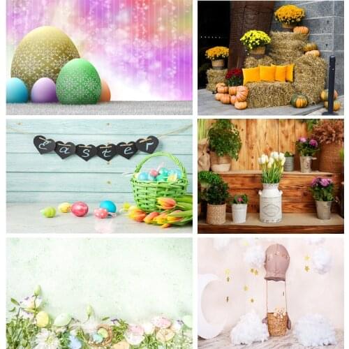 Easter Eggs Rabbit Photography Backdrops Photo Studio Props Spring Flowers Child Baby Portrait Photo Backdrops 21318FH-35