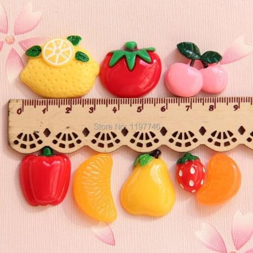 Fruit Charms for Slime cute Resin Charms for Jewelry Making 10pcs 26mm Resin Cabochon Food Charm DIY Slime Charms for Kids