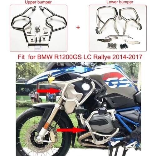 R1200GS Motorcycle Engine Frame Protector Upper&Lower Crash Bars Guards Highway For BMW R1200 GS LC 2014 2015 2016 2017