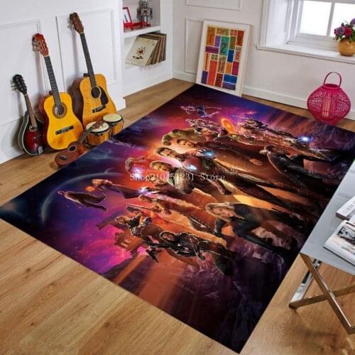 Cartoon Marvel Superhero Door Mat Baby Playmat Rug Captain America Thor Carpet Floor Bedroom Doormat Non-slip Mat Cartoon Gift