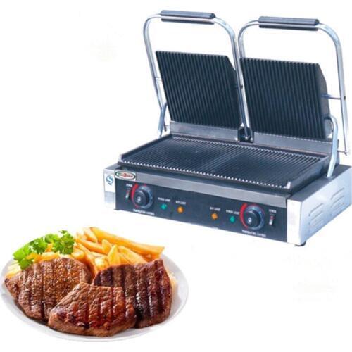 Sandwich Press Panini Grill/Double Plate Stainless Steel Electric Sandwich Press Panini Grill ZF