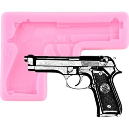DIY Gun Shape Silicone Mold 3D Craft Soap Mold Fondant Cake Decorating Tools Chocolate Gumpaste Polymer Clay Candy Resin Mould