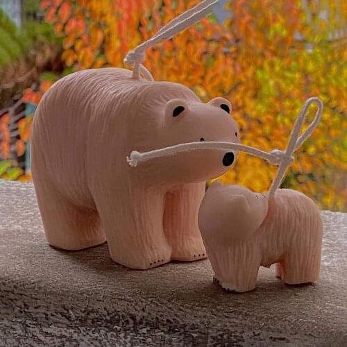 Simulation Bear Shape Candle Silicone Mold Cute Animal Shape Brown Bear Polar Bear Candle Silicone Mold Candle Making