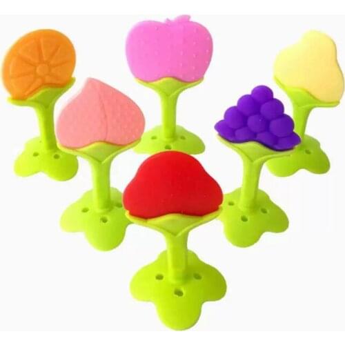 Silicone Baby Molar Toys Vegetable Fruit Teething Chewing Stick Infant Oral Cavity Nursing Dental Care Toddler Teether 1 Piece