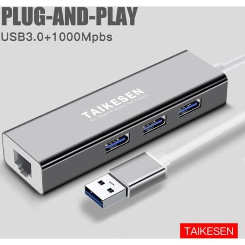 USB C HUB 1000Mbps 3 Ports USB 3.0 Type C HUB USB to Rj45 Gigabit Ethernet Adapter for MacBook Laptop Computer Accessories