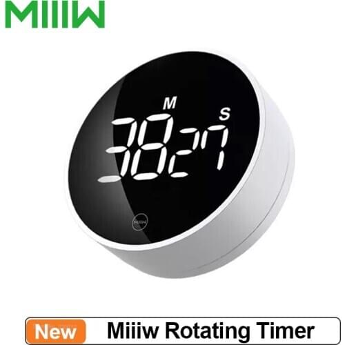 Miiiw Rotating Timer Brightness Adjustable Portable Magnetic LED Digital Display Cooking Stopwatch Alarm Clock