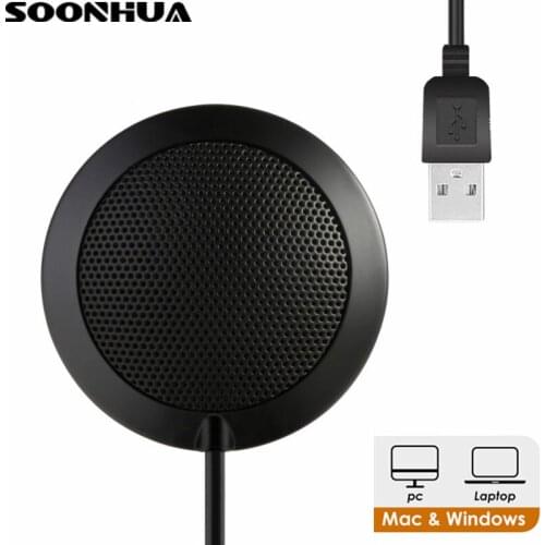 SOONHUA Conference Studio Microphone Top Omnidirectional USB Mic Plug and Play 1.7m Long Cable For Speaking Recording Hot
