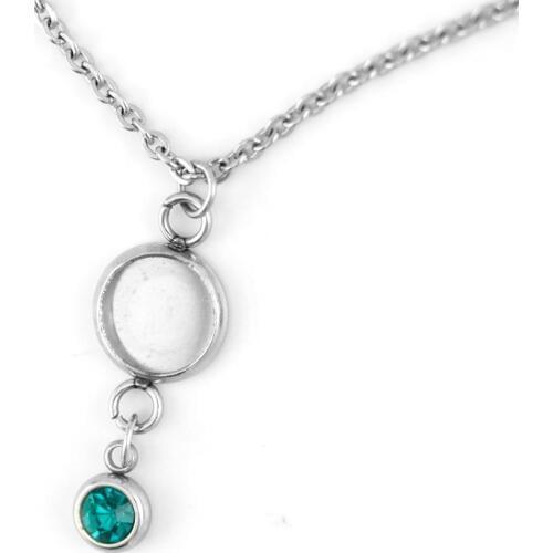 Zodiac lucky color stainless steel Cabochon Base tray with Birth/month Stones Women necklace personalized Female Choker