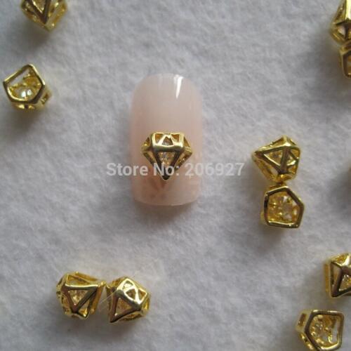 MD-628 10pcs Fancy Zircon Stone Gold Diamond Deco Metal Charms Metal Deco Charms Nail Art